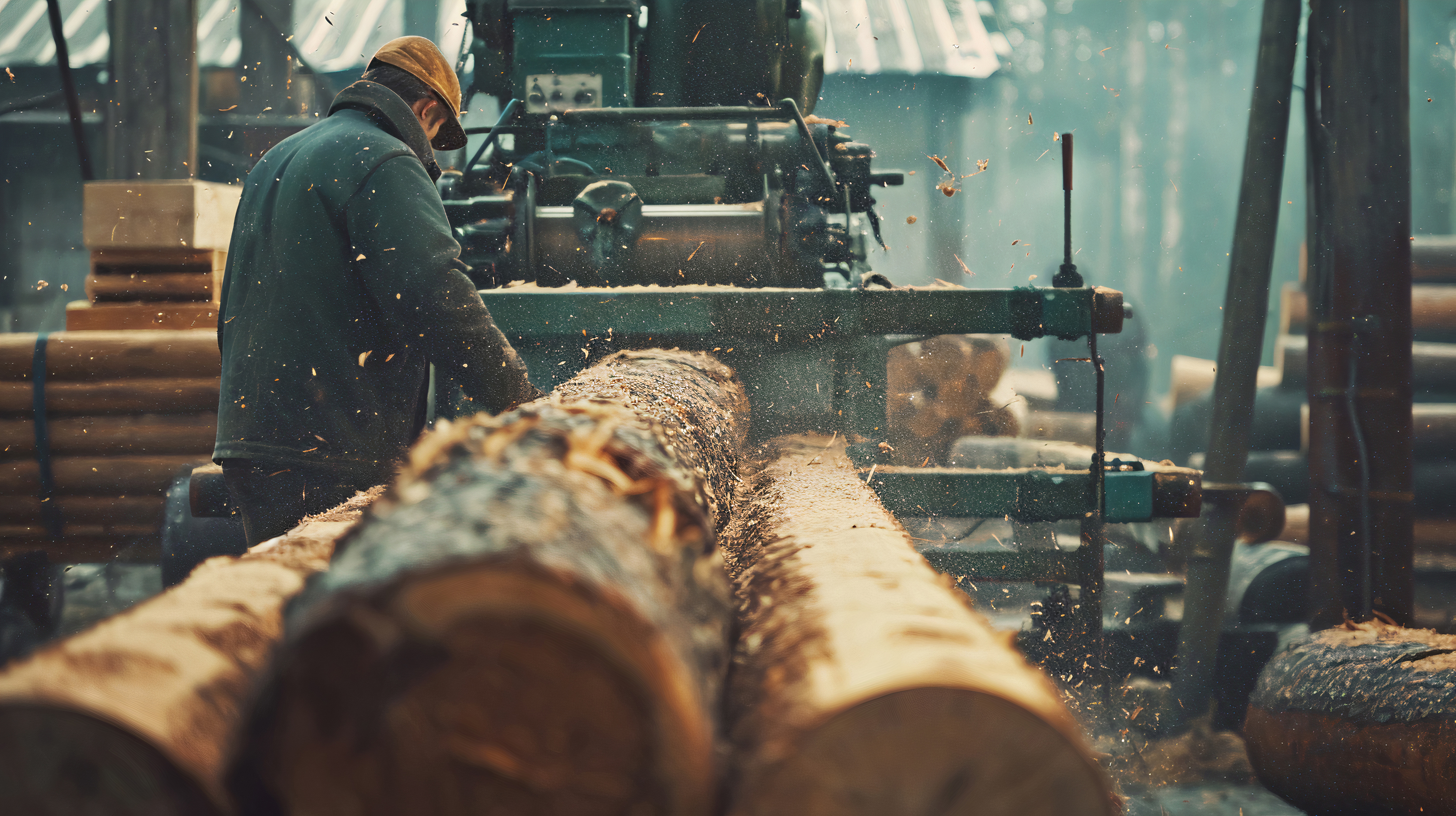 Instalación industrial de trabajo en madera